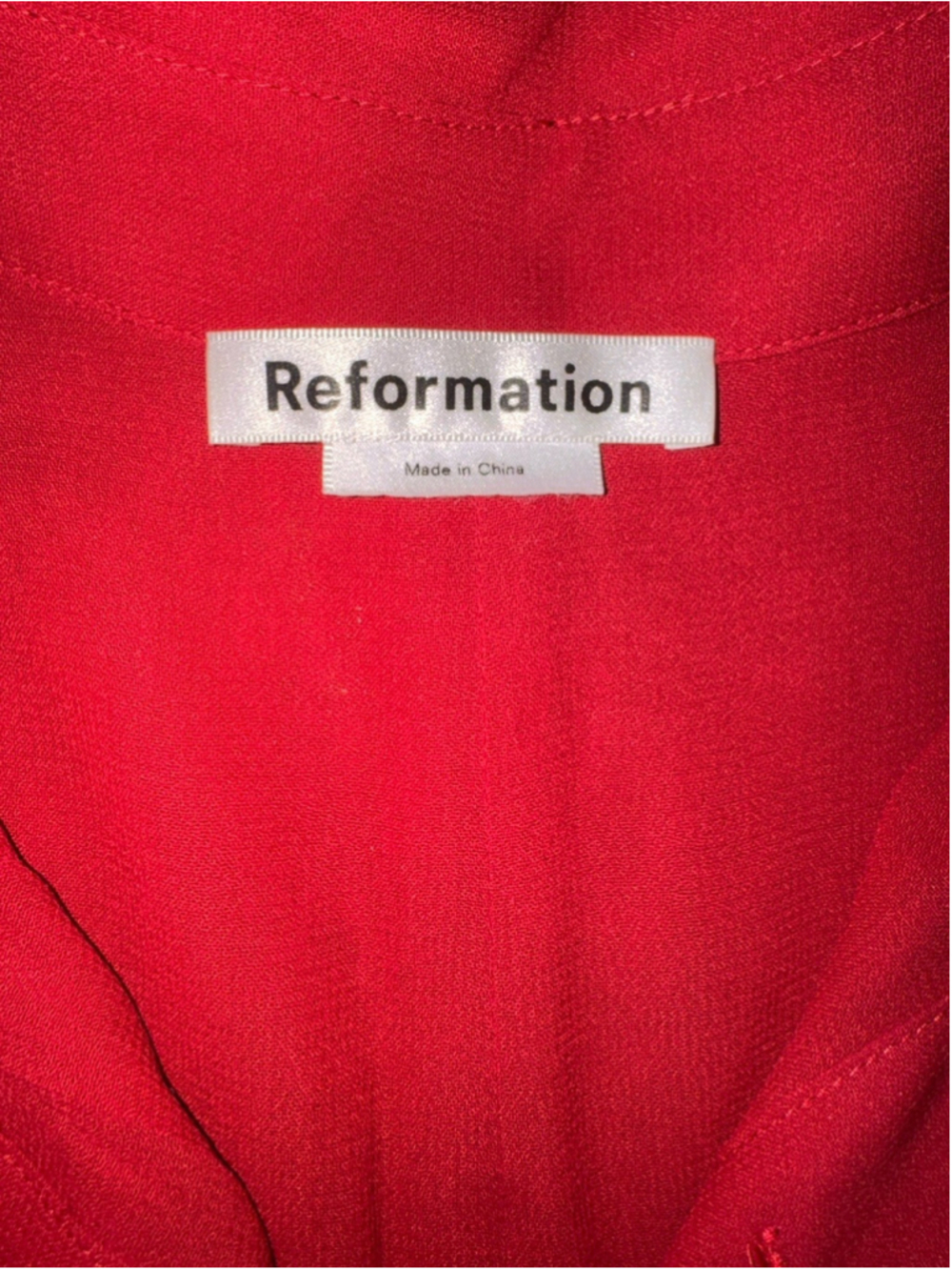 Reformation Red Mini Dress Romantic Coquette Sheer Sleeves Ruffle Hem Feminine 4 - Picture 8 of 13